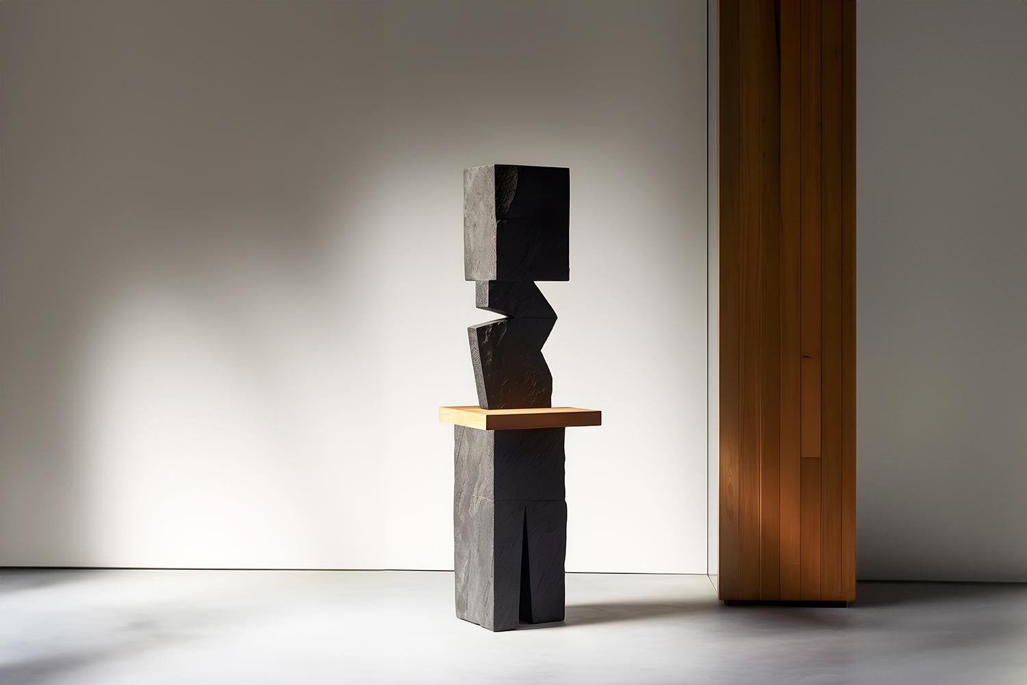 Mid-Century Modern Monumental Wooden Sculpture Inspired in Constantin Brancusi Style, 28 For Sale