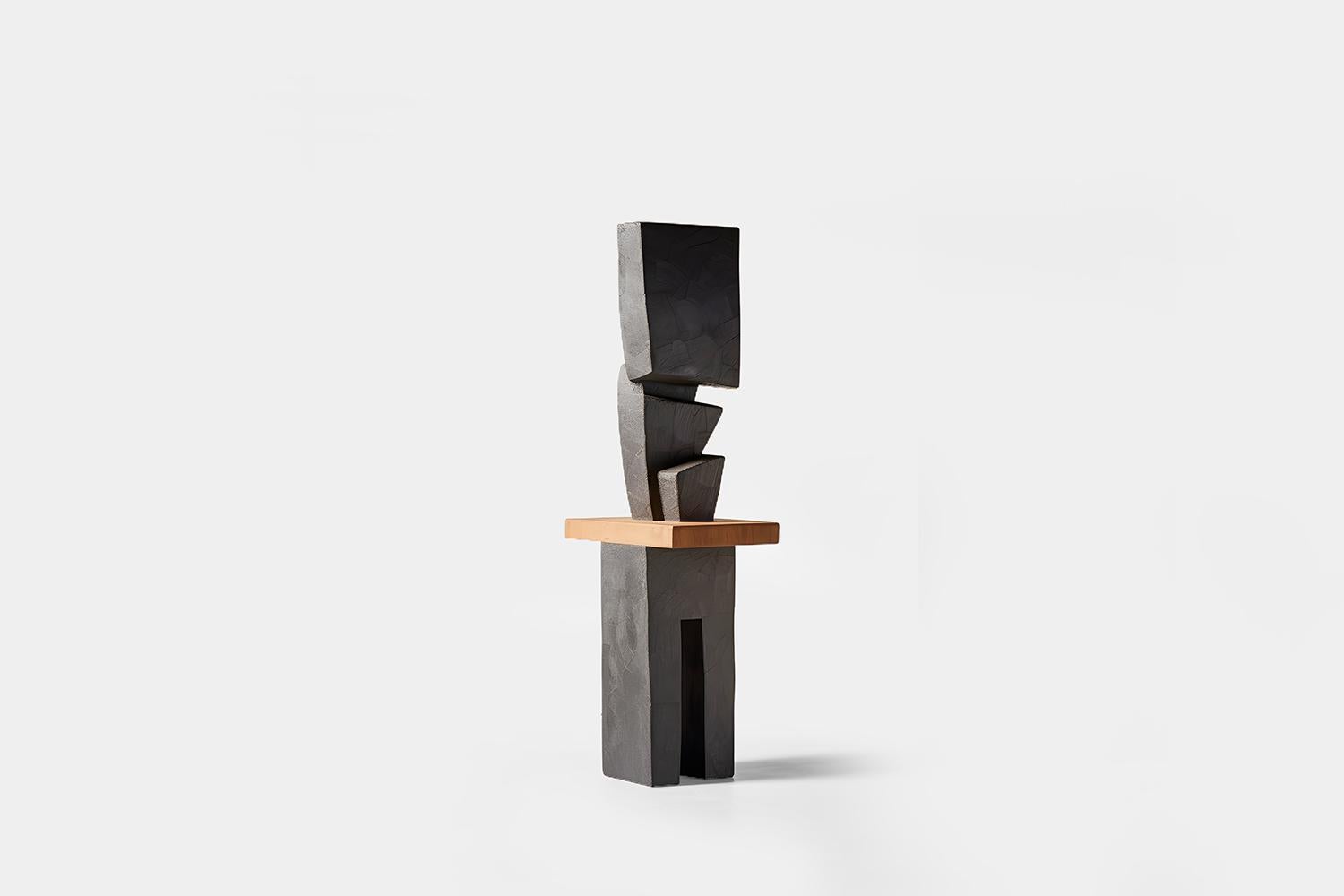 Hand-Crafted Monumental Wooden Sculpture Inspired in Constantin Brancusi Style, 28 For Sale