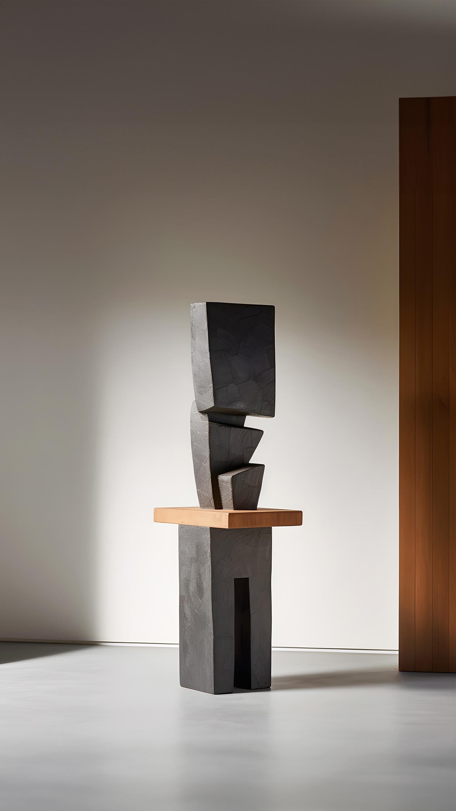Hardwood Monumental Wooden Sculpture Inspired in Constantin Brancusi Style, 28 For Sale