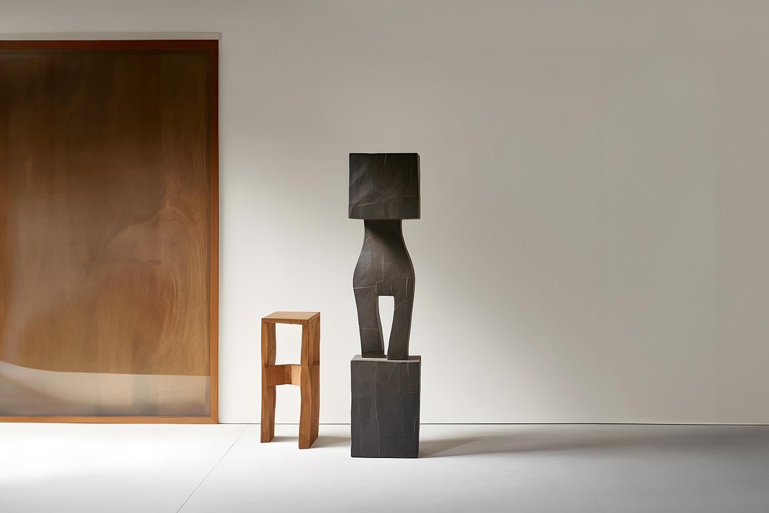 Hand-Crafted Monumental Wooden Sculpture Inspired in Constantin Brancusi Style, 29 For Sale