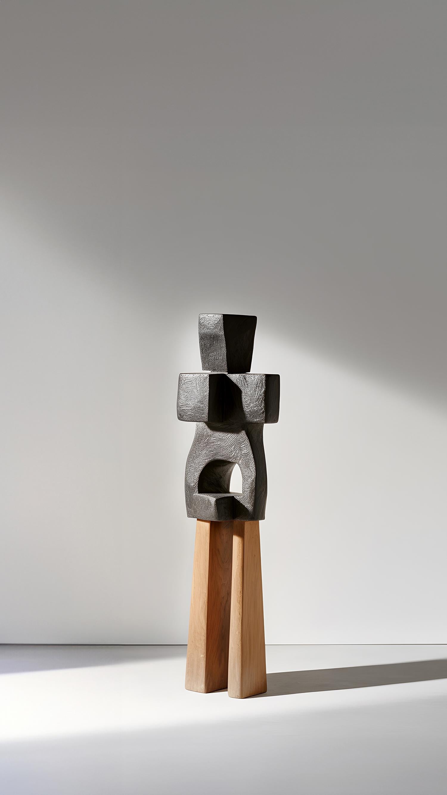 Hand-Crafted Monumental Wooden Sculpture Inspired in Constantin Brancusi Style, 30 For Sale