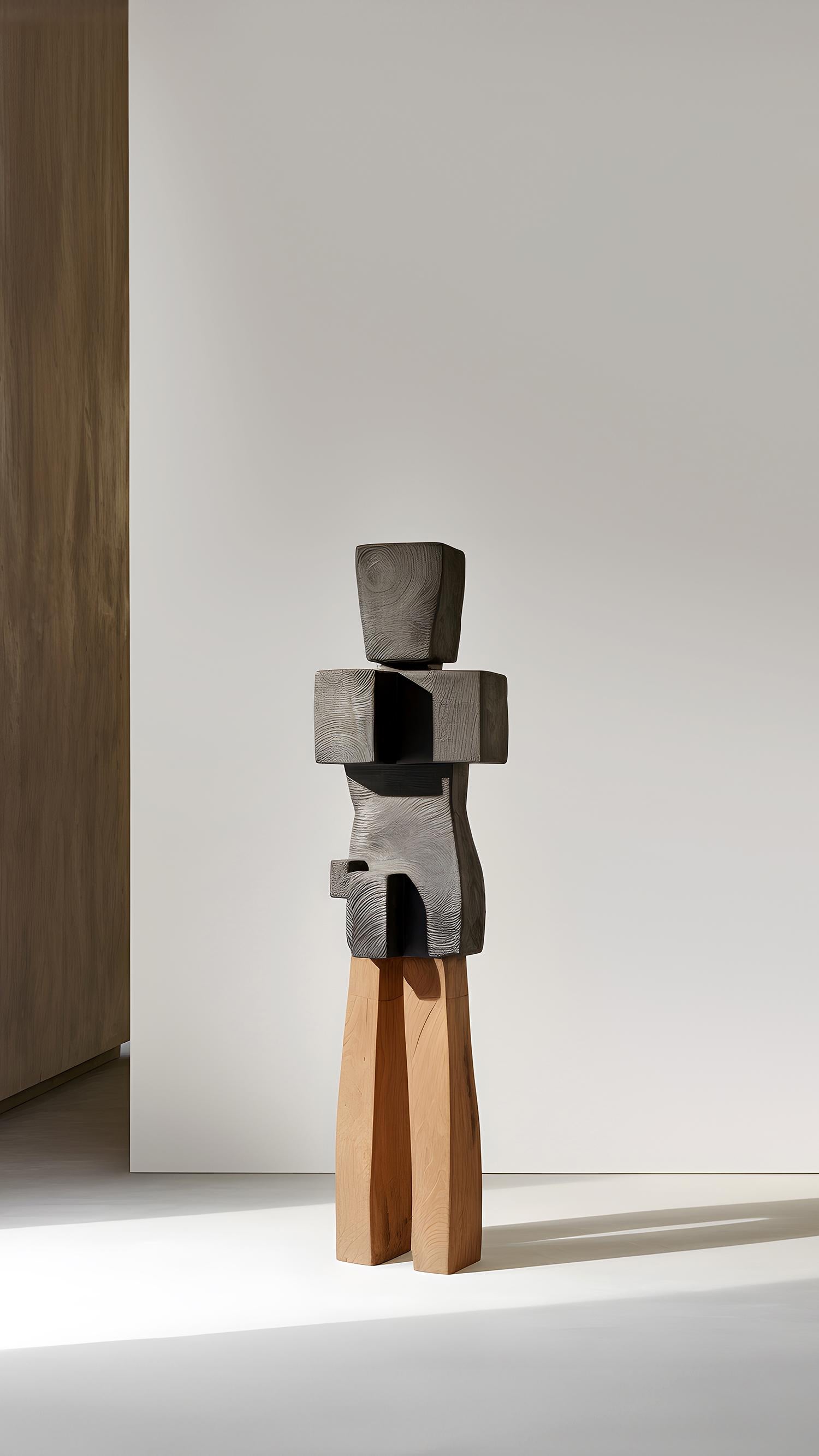 Contemporary Monumental Wooden Sculpture Inspired in Constantin Brancusi Style, 30 For Sale