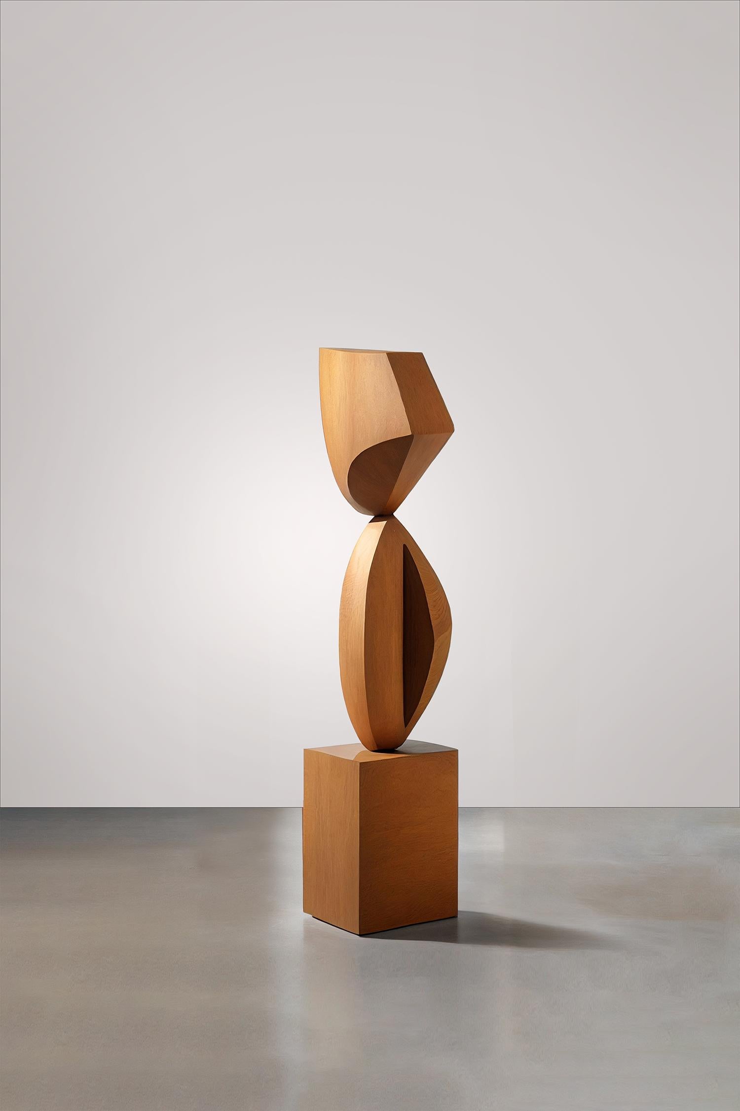 Bauhaus Monumental Wooden Sculpture Inspired in Constantin Brancusi Style For Sale