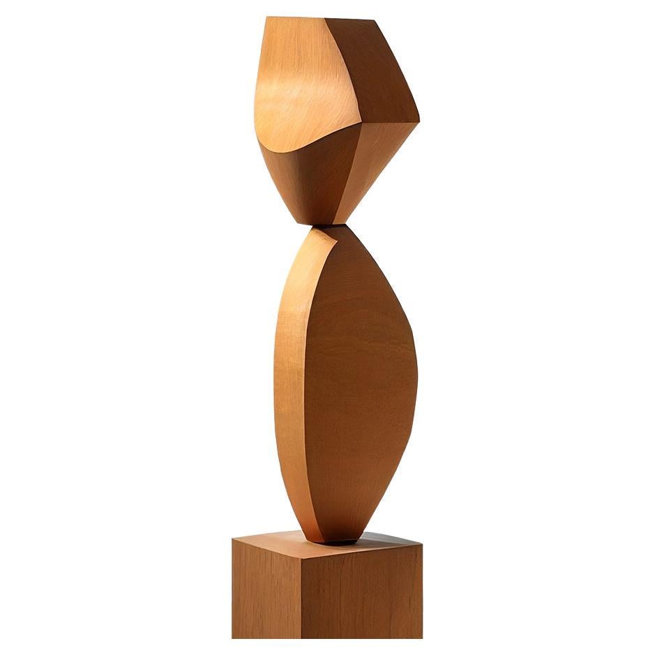 Monumental Wooden Sculpture Inspired in Constantin Brancusi Style For Sale