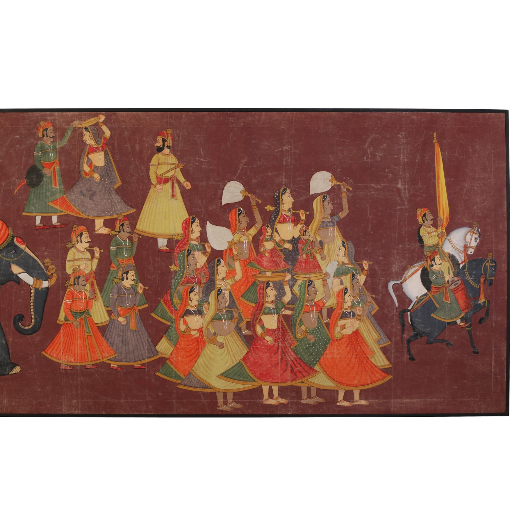 Asian Monumental Work on Printed Silk Panel For Sale