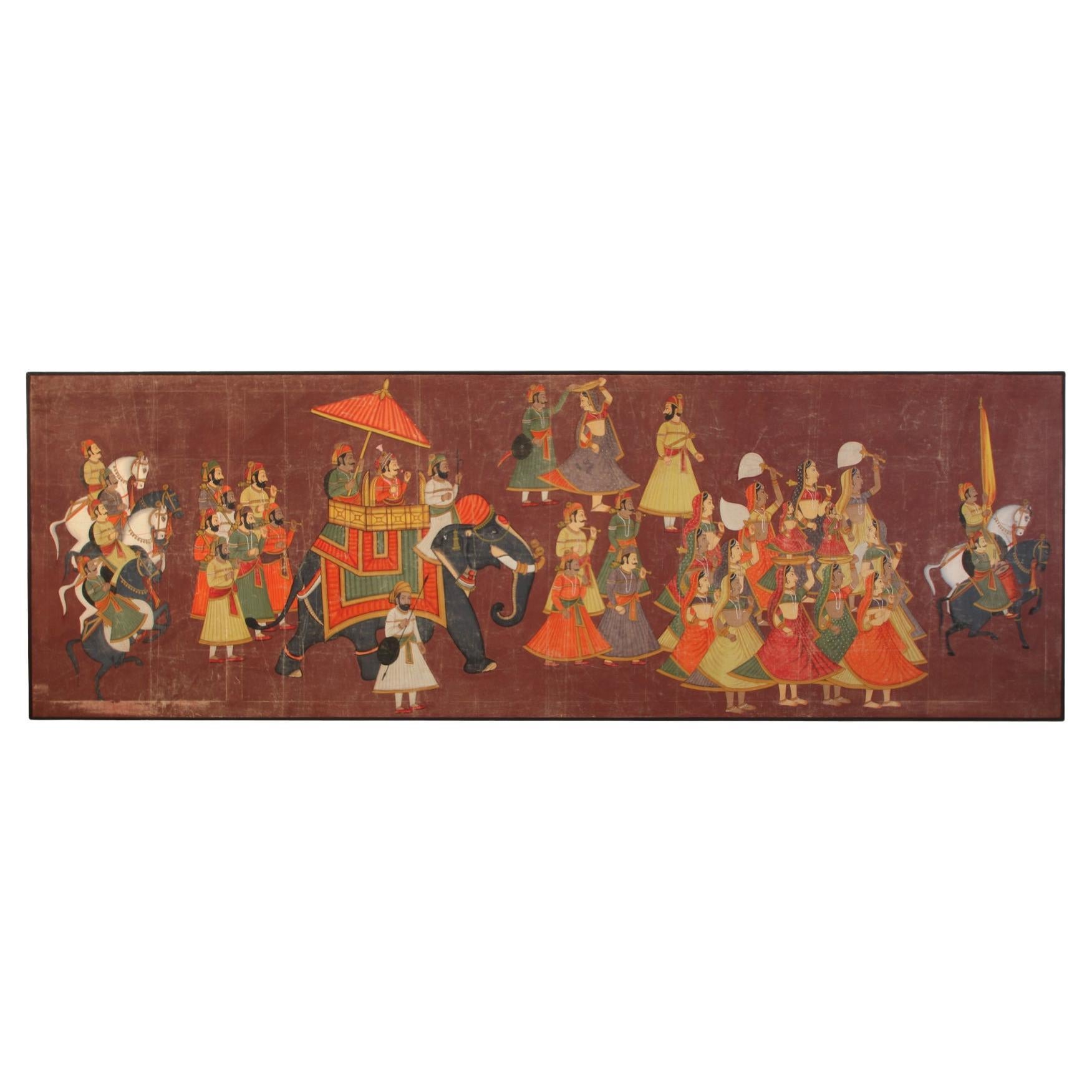 Monumental Work on Printed Silk Panel For Sale