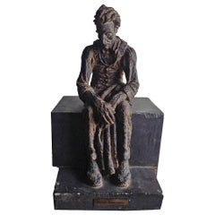 Vintage Monumental W.P.A. Plaster Sculpture "Young Abe Lincoln" by Frank Romanelli