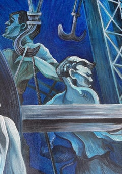 Overscale WPA Style Painting by Chicago Artist Amelia Helper