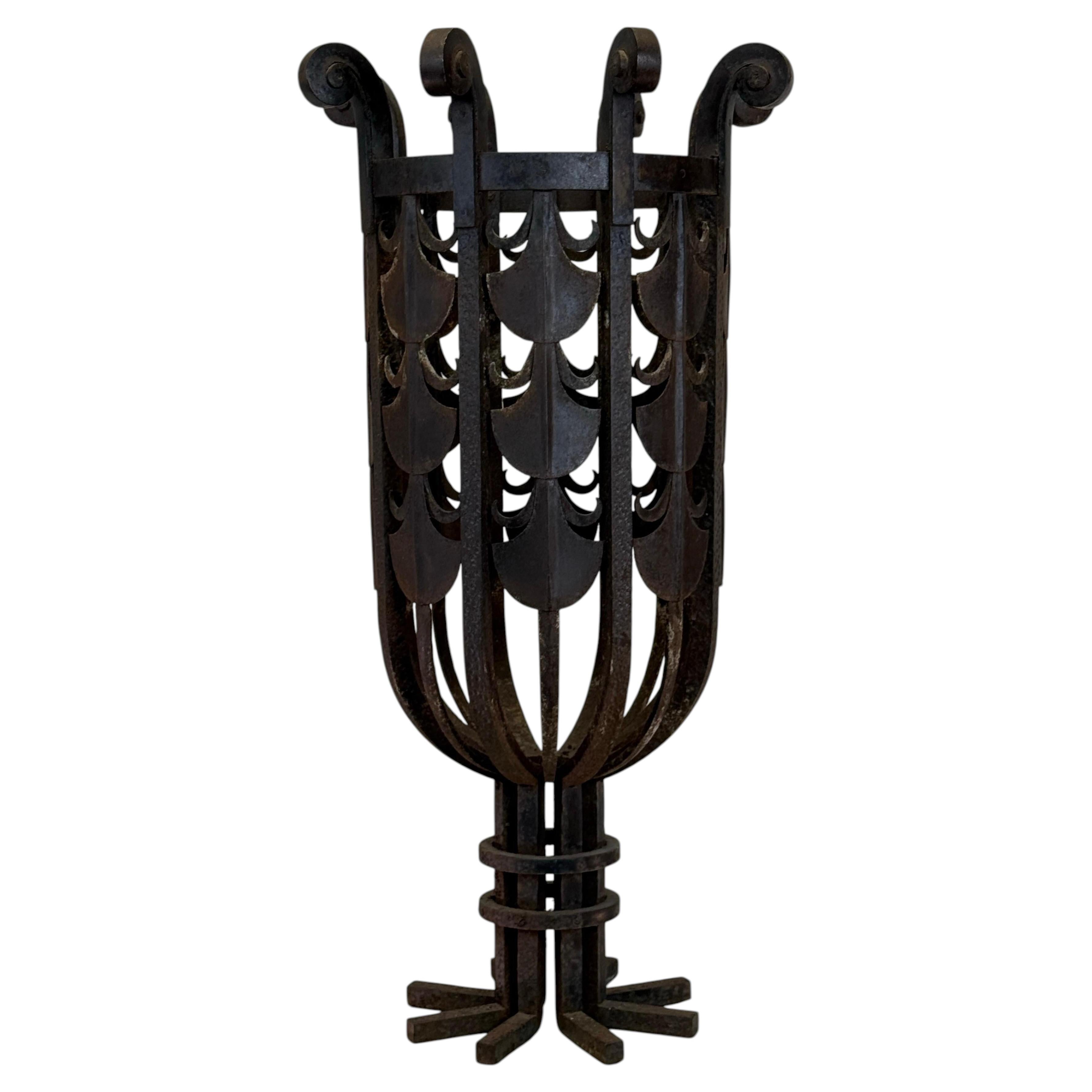 Monumental Wrought Iron Brazier / Planter For Sale