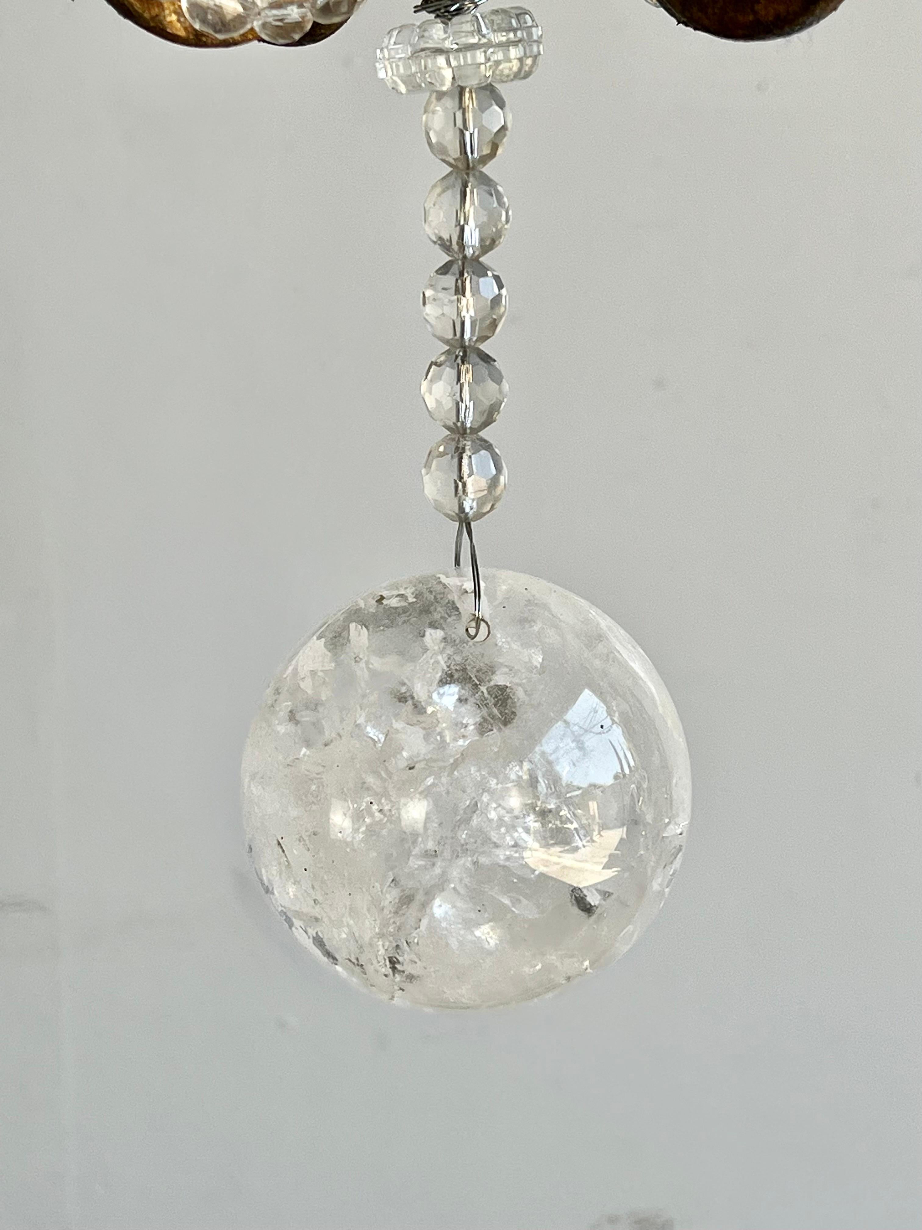 Monumental Wrought Iron & Rock Crystal Chandelier en venta 2
