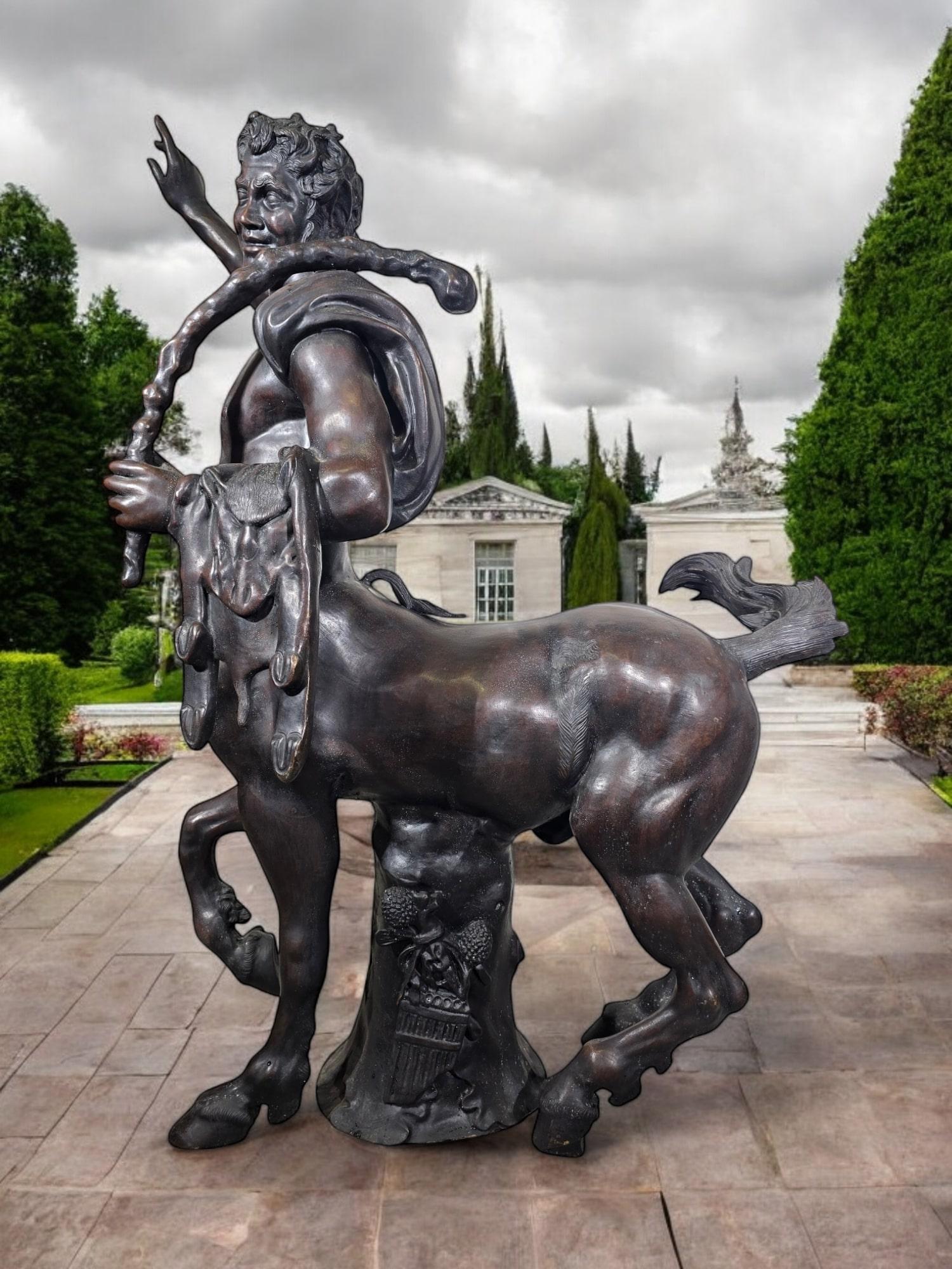Monumental Young Centaur in Bronze Signed For Sale 7