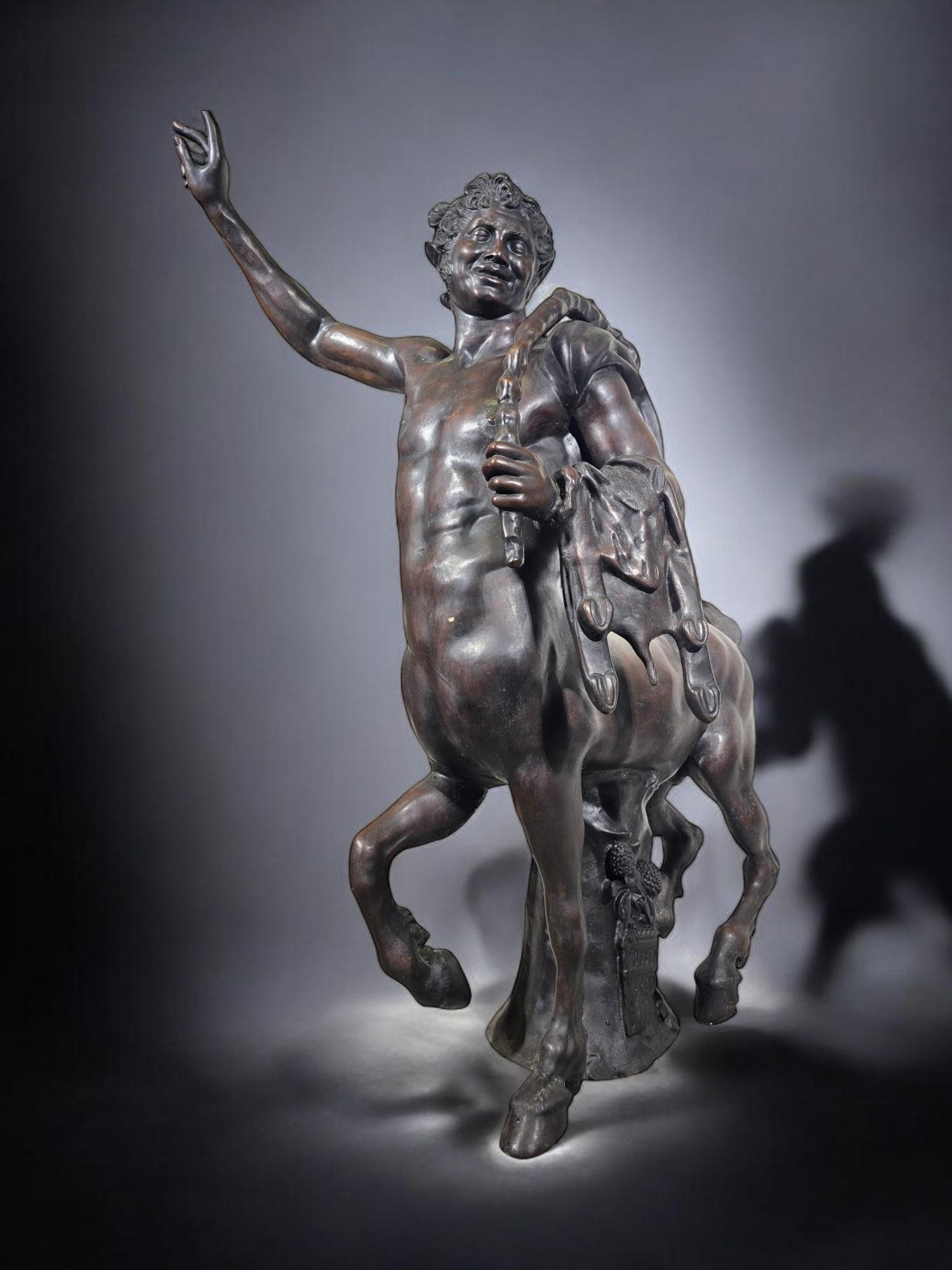 Monumental Young Centaur in Bronze Signed In Good Condition For Sale In Madrid, ES