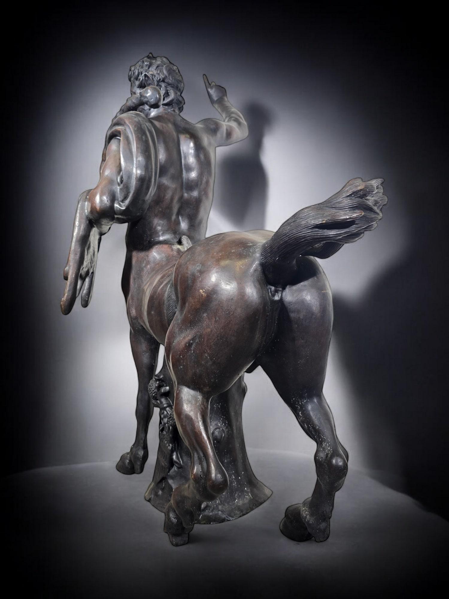 Monumental Young Centaur in Bronze Signed For Sale 1