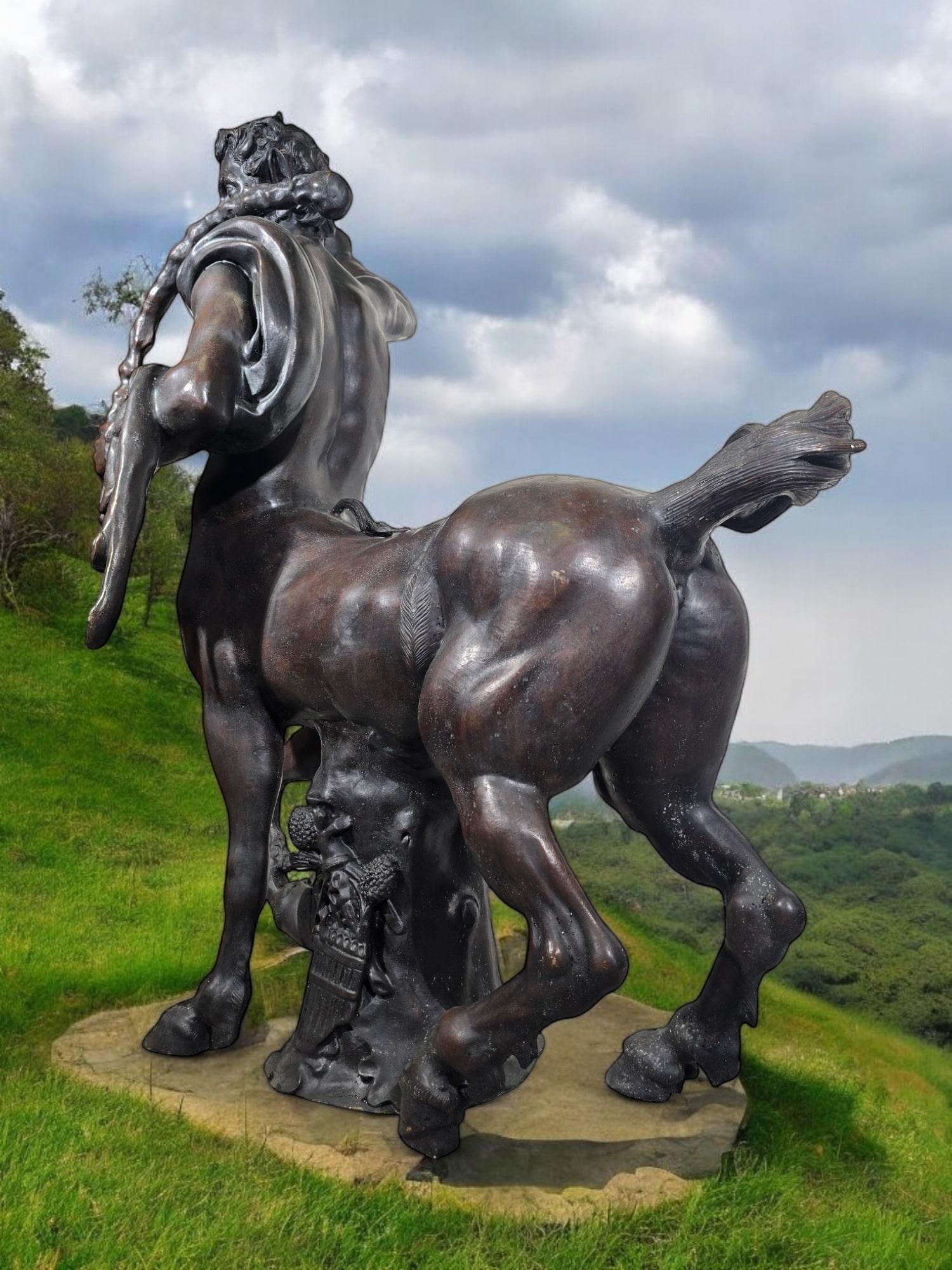 Monumental Young Centaur in Bronze Signed For Sale 2