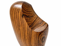 Monumental Zebra Wood Abstract Sculpture on Custom Patinated Steel Base, 1960s