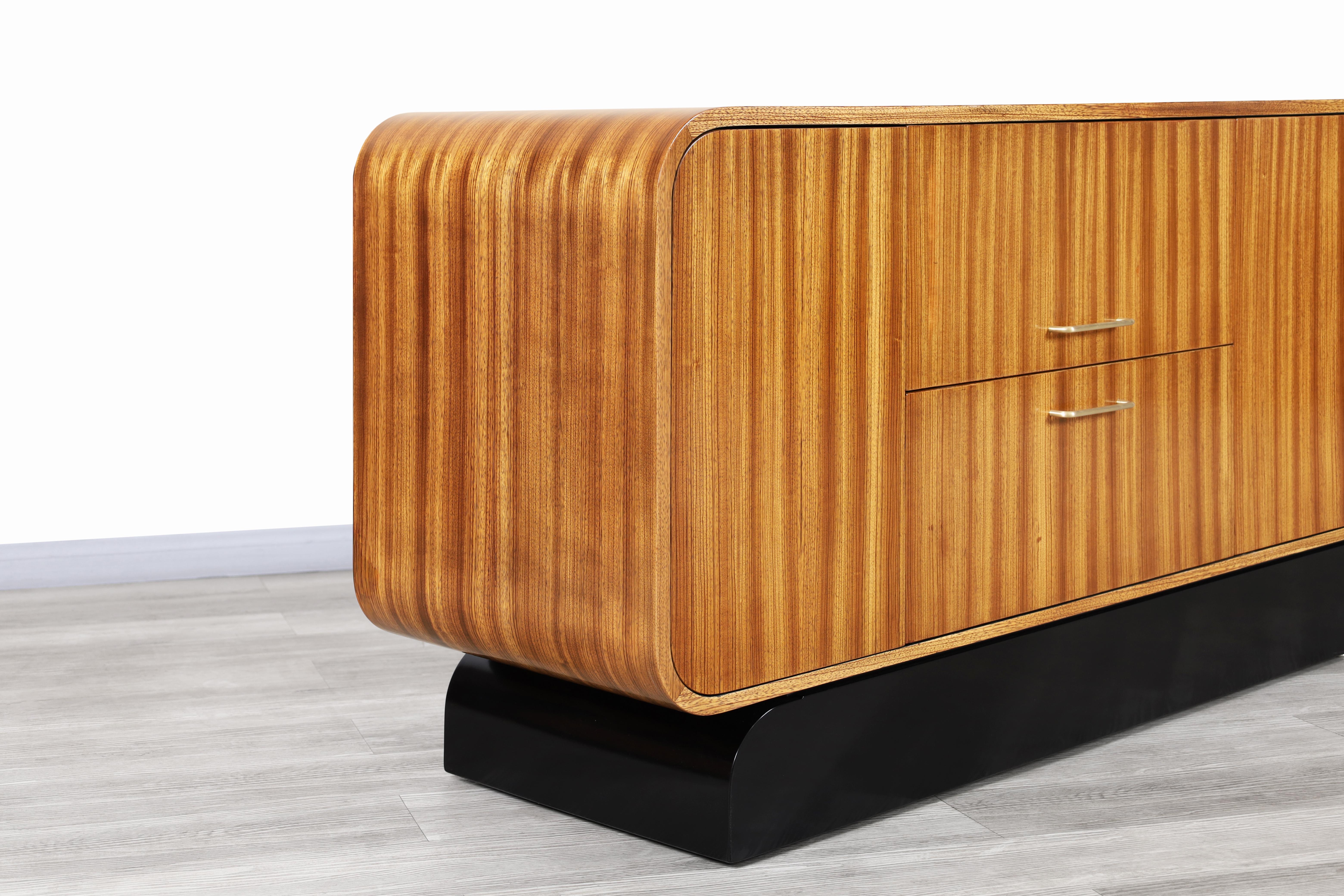 Mid-Century Modern Monumental Zebra Wood Credenza