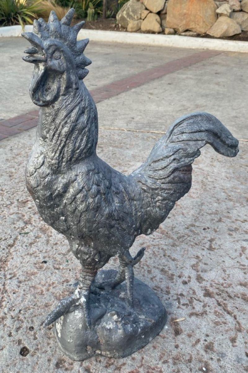 Adirondack Monumental Zinc Rooster from a Garden For Sale