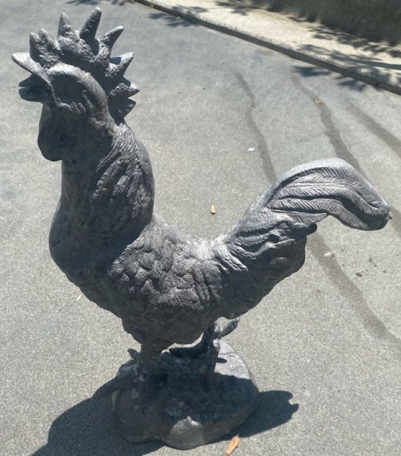 American Monumental Zinc Rooster from a Garden For Sale