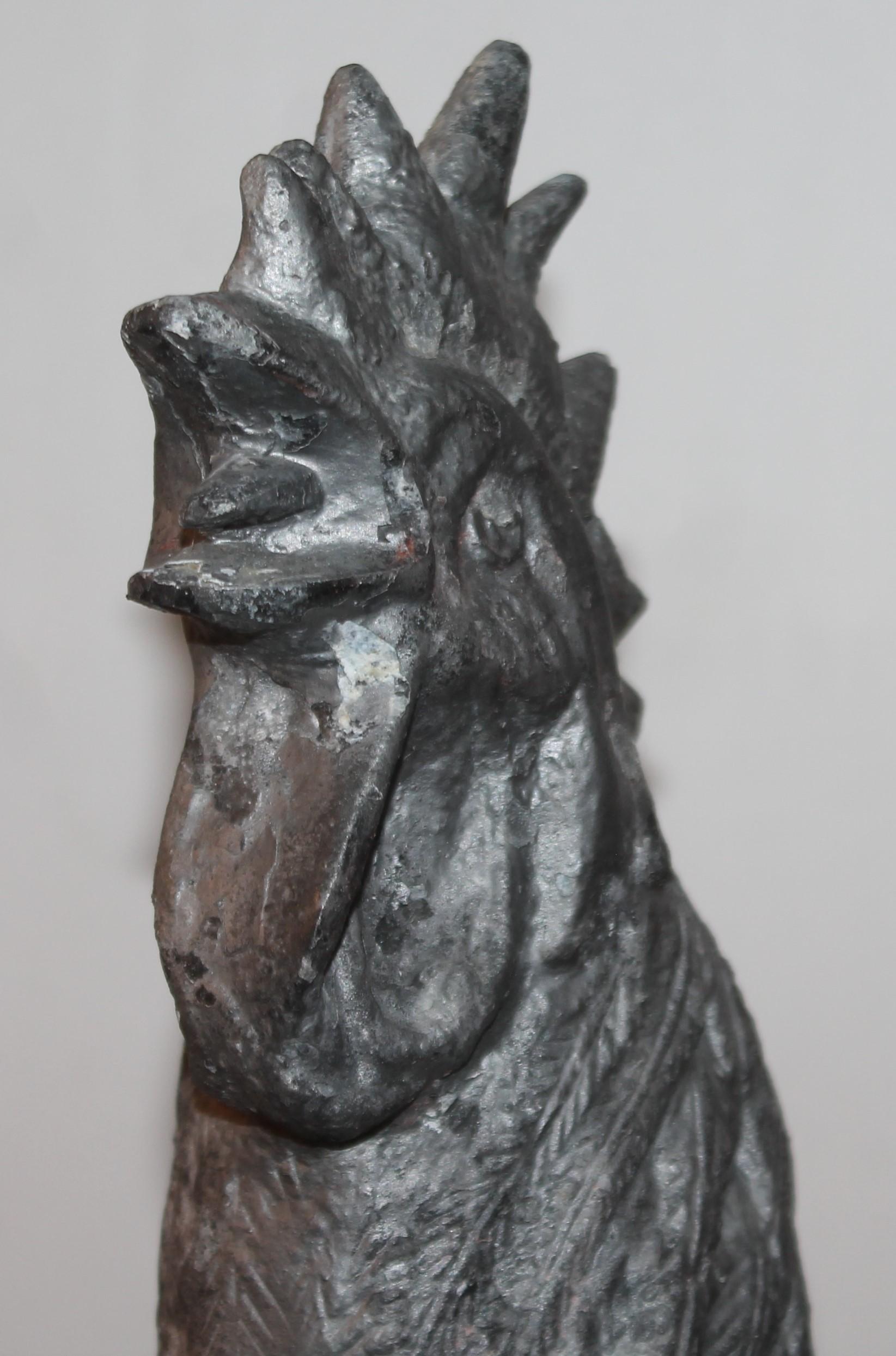 Monumental Zinc Rooster from a Garden In Good Condition For Sale In Los Angeles, CA