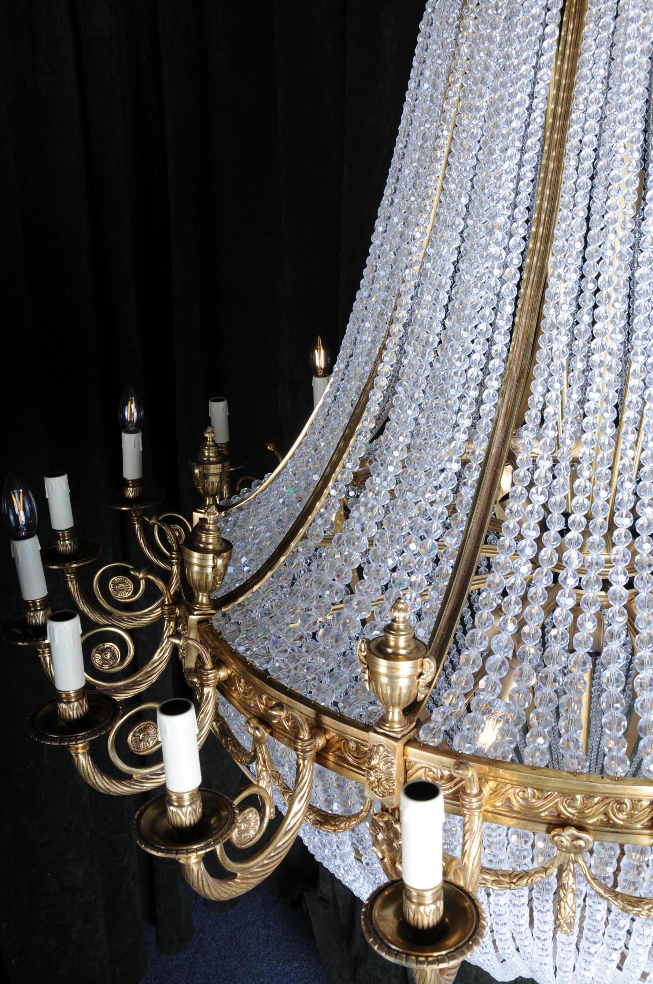 Monumental, noble ceiling chandelier in the Louis-Seize style For Sale 7