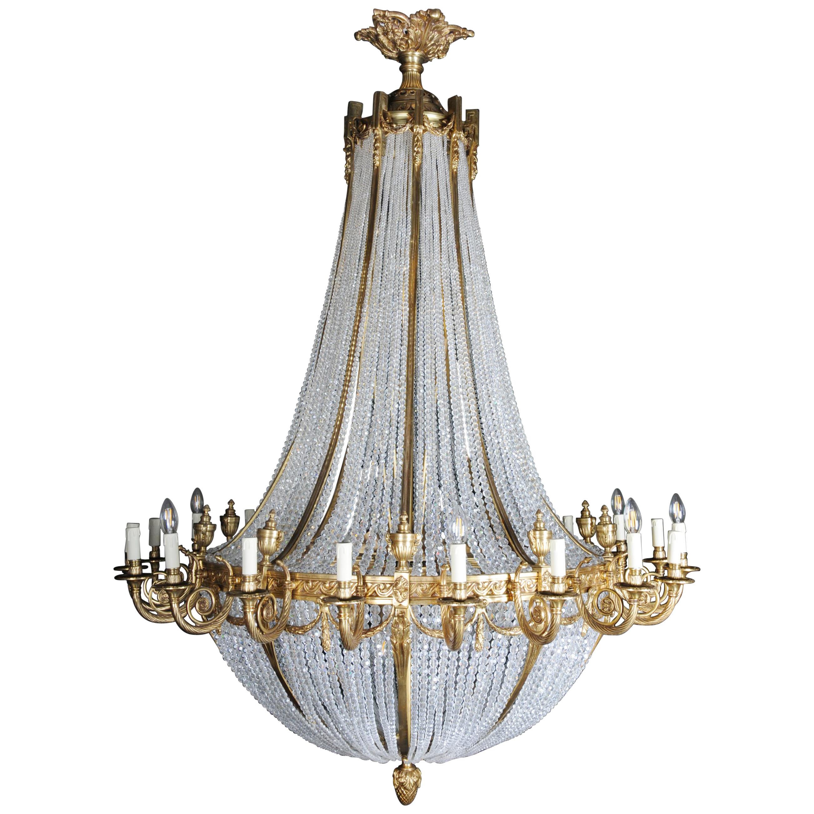 Monumental, noble ceiling chandelier in the Louis-Seize style For Sale