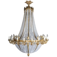 Vintage Monumental, noble ceiling chandelier in the Louis-Seize style