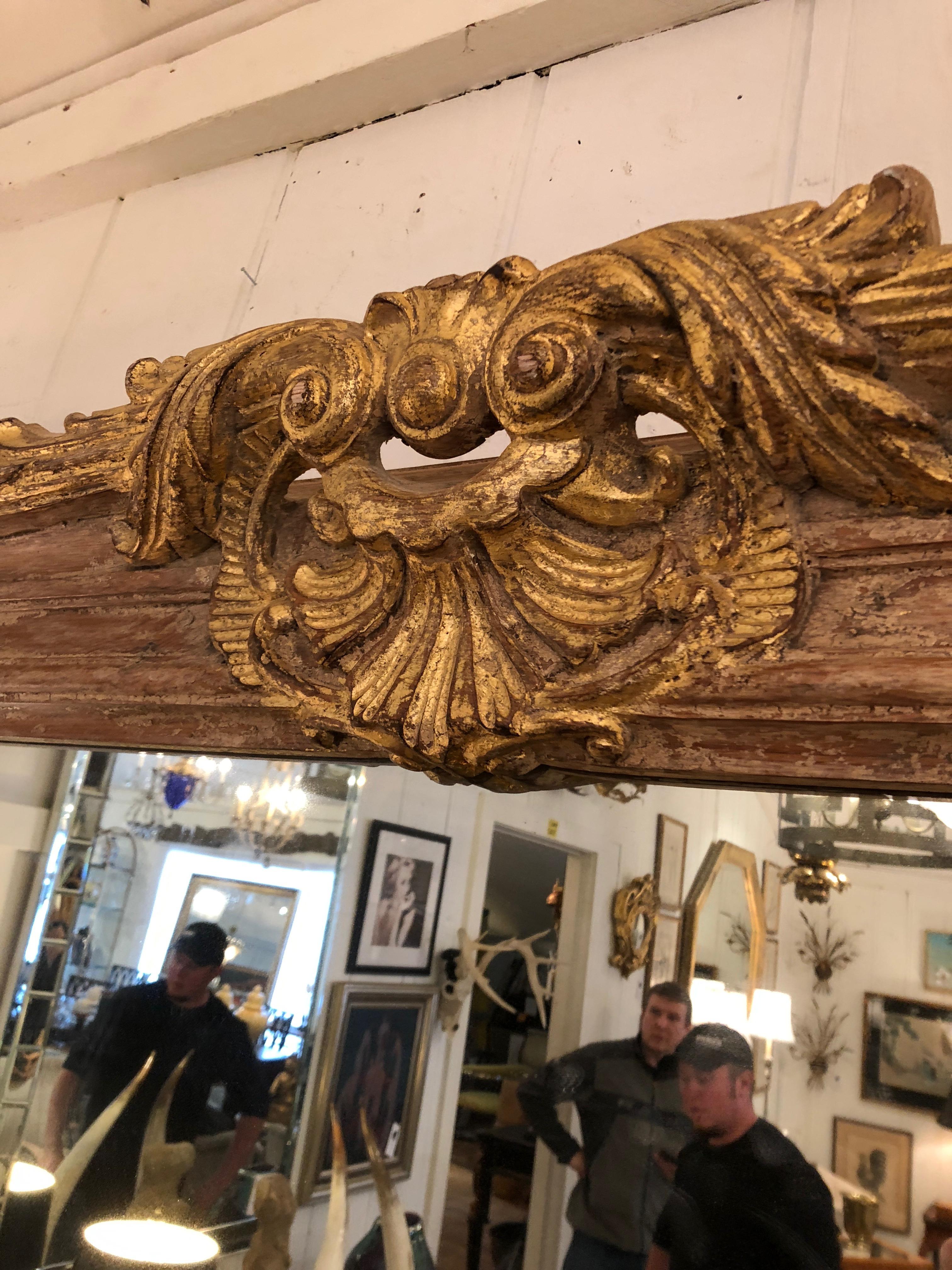 American Monumental Extremely Large Impressive Giltwood Mirror