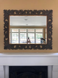 Monumentally Large Carved Wood and Giltwood Mirror