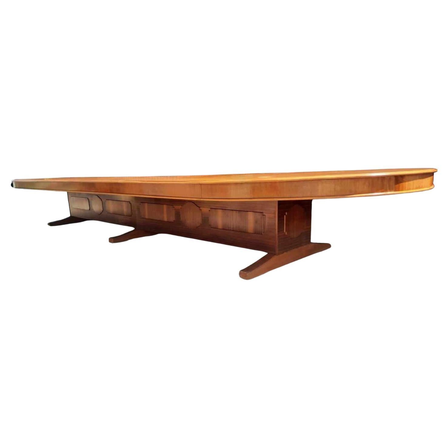 Grande table de réunion ou de conférence de 1960