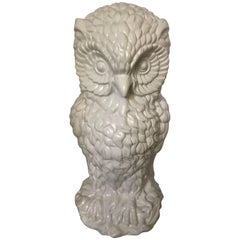 Monumentally Large White Ceramic Owl