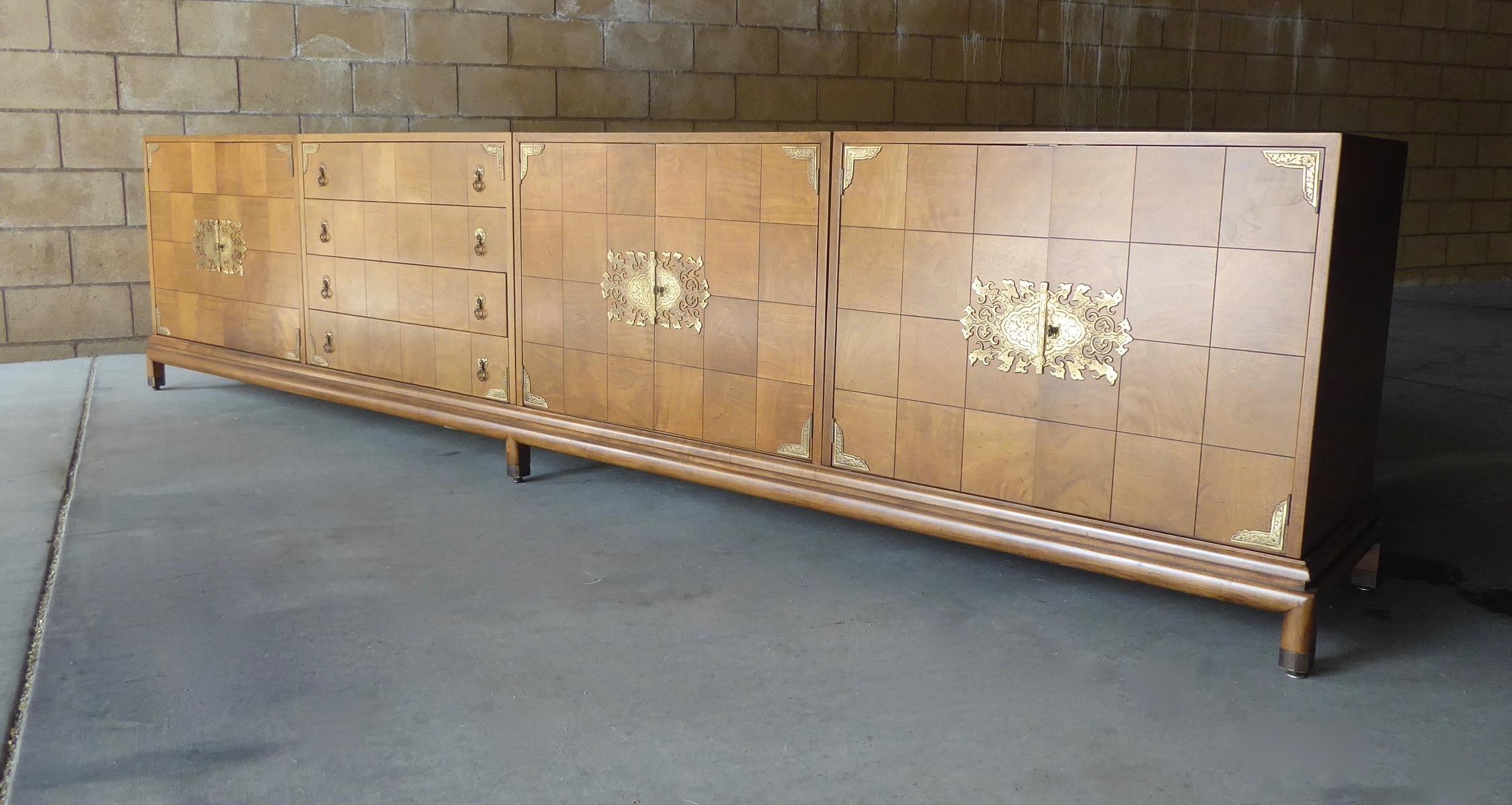 Mid-Century Modern Monumentally Scaled Midcentury Credenza Designed by Renzo Rutili, circa 1960 For Sale