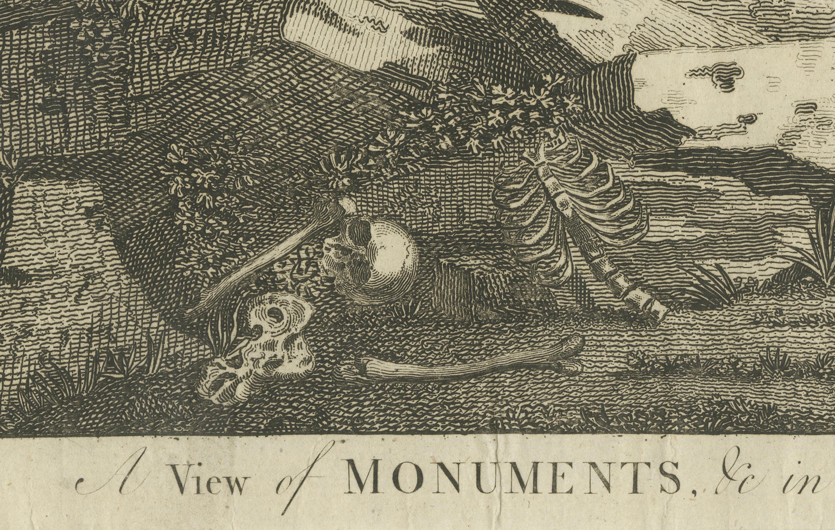 Fin du XVIIIe siècle Monuments de l'île de Pâques : une vue européenne ancienne des statues du Moai, vers 1785 en vente