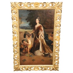 Monumental Painting of "Duchese du Maire" in Florentine Giltwood Frame