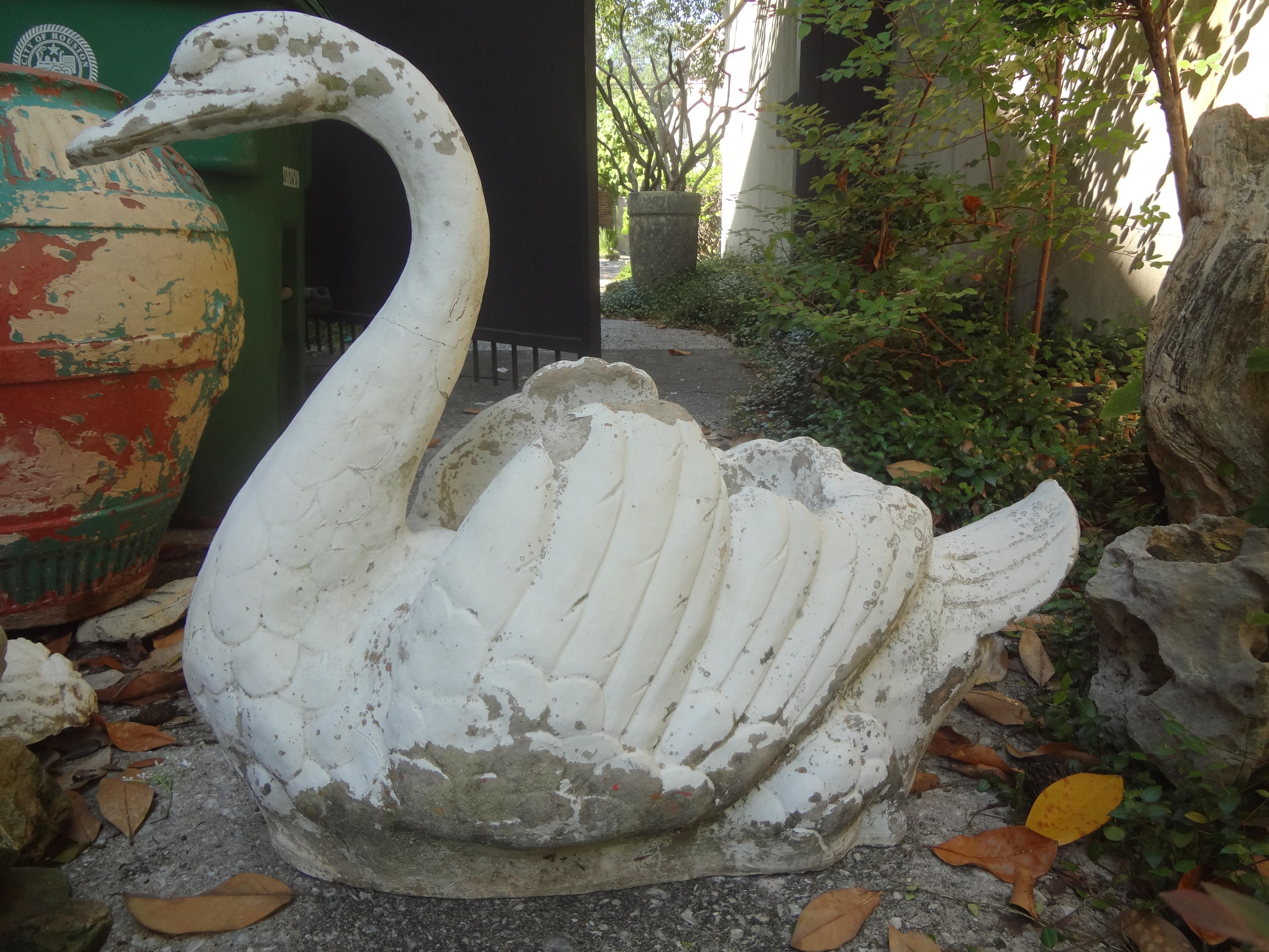 Monumental Concrete Garden Swan Planter 1