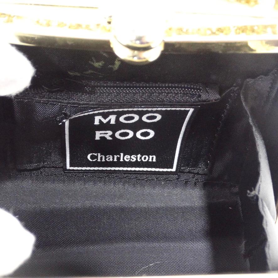 Moo Moo Charelston Feather Novelty Minaudiere  In Excellent Condition For Sale In Scottsdale, AZ