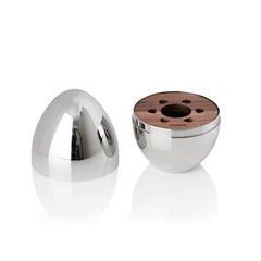 Mood by Christofle France Set of 6 Silverplate Espresso Spoons in Egg Chest New