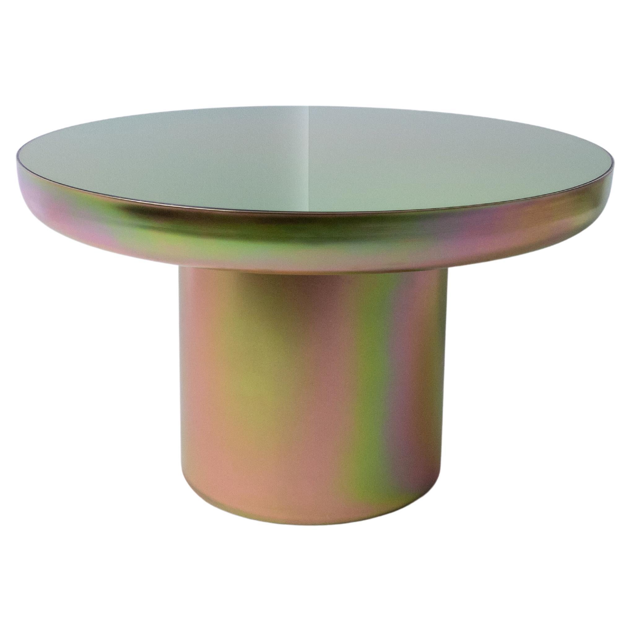 Mood Coffee Zinc Contemporary Coffee Table in Steel and Glass For Sale