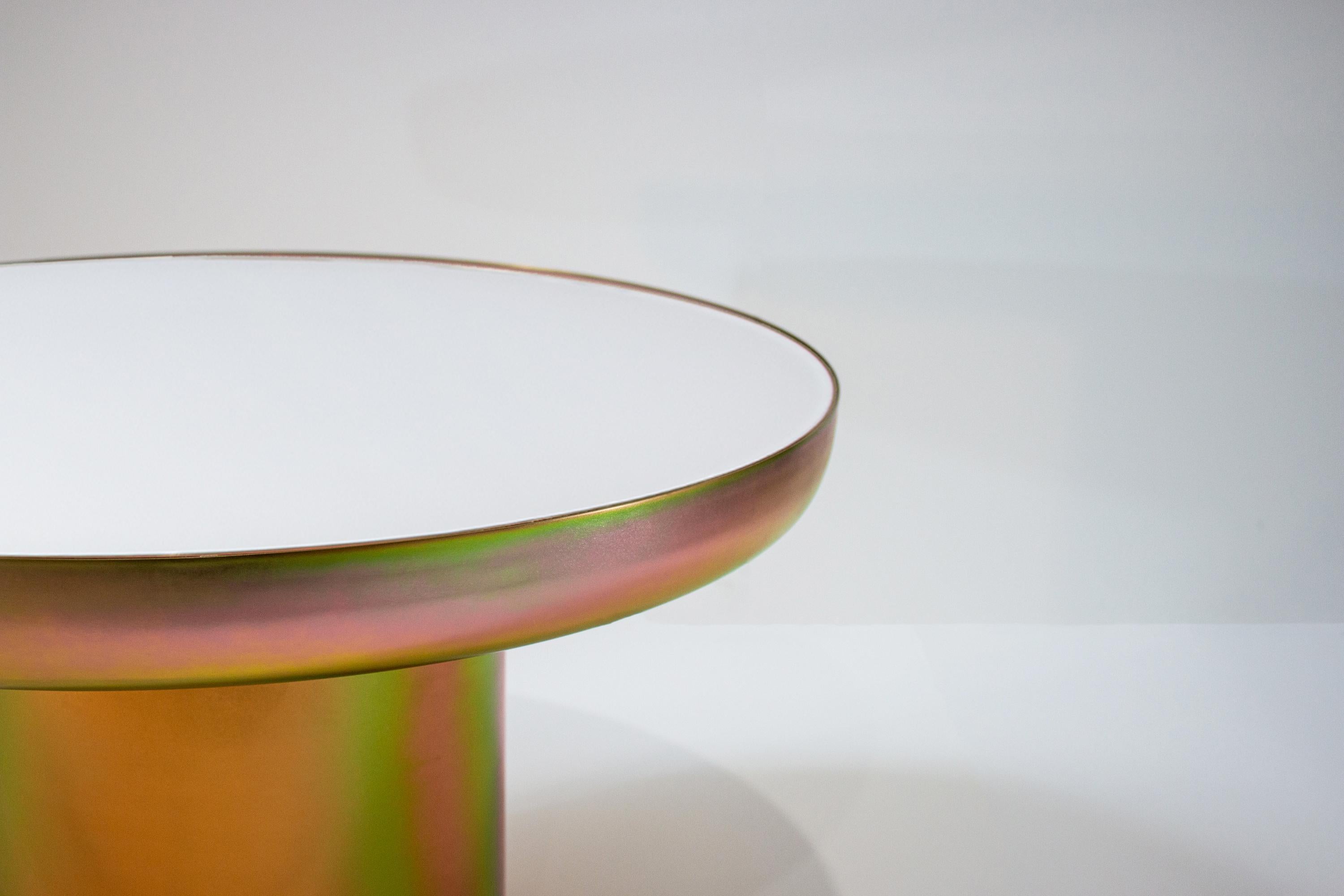 Moderne Table basse contemporaine en acier et verre zinc Zinc Mood en vente