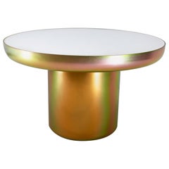 Mood Coffee Zinc Contemporary Coffee Table in Steel and Glass