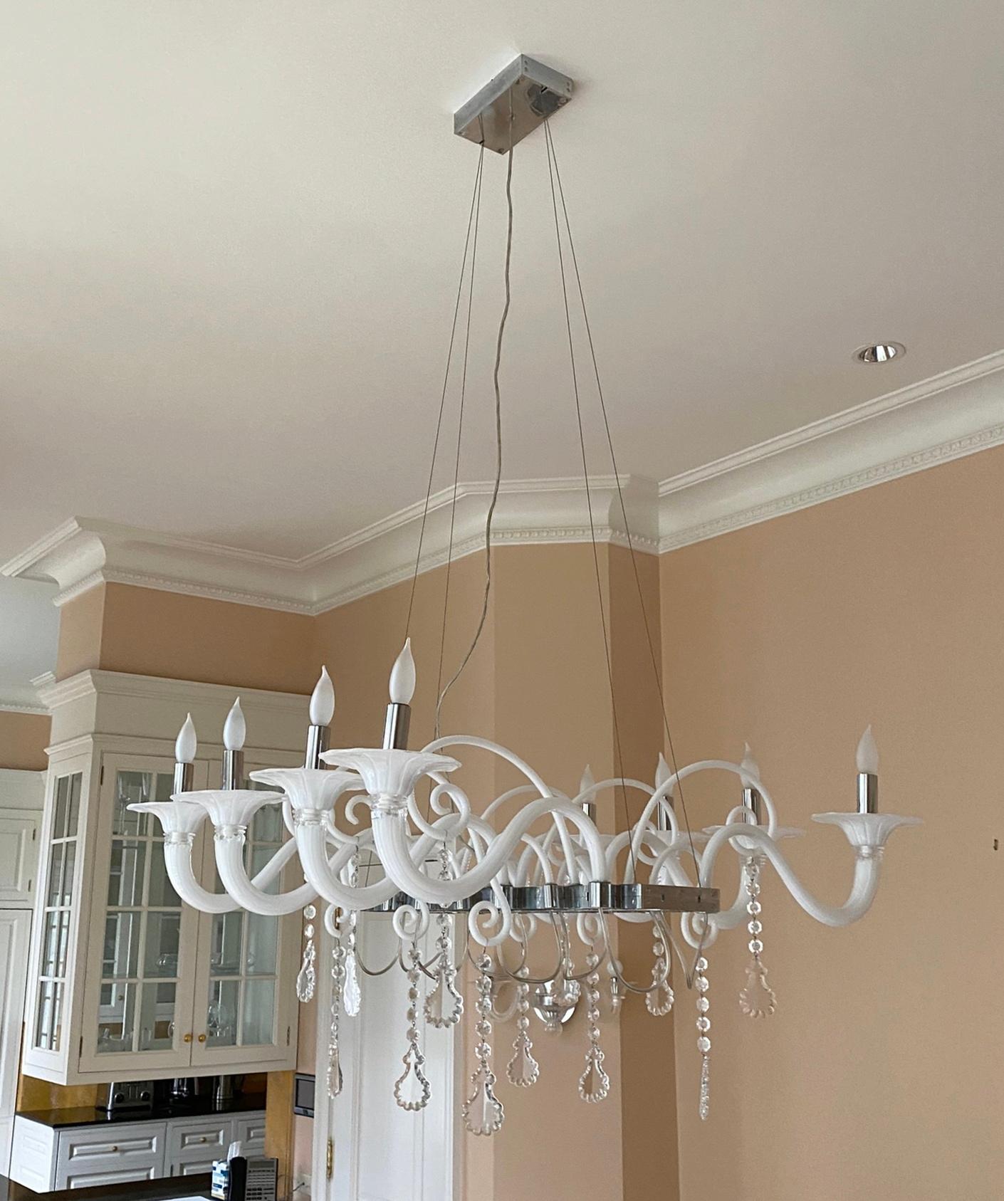 Mood Taif Blown Glass Crystal Chandelier Barovier & Toso In Good Condition For Sale In New York, NY