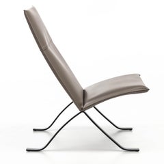 Fauteuil de salon en cuir taupe Mood