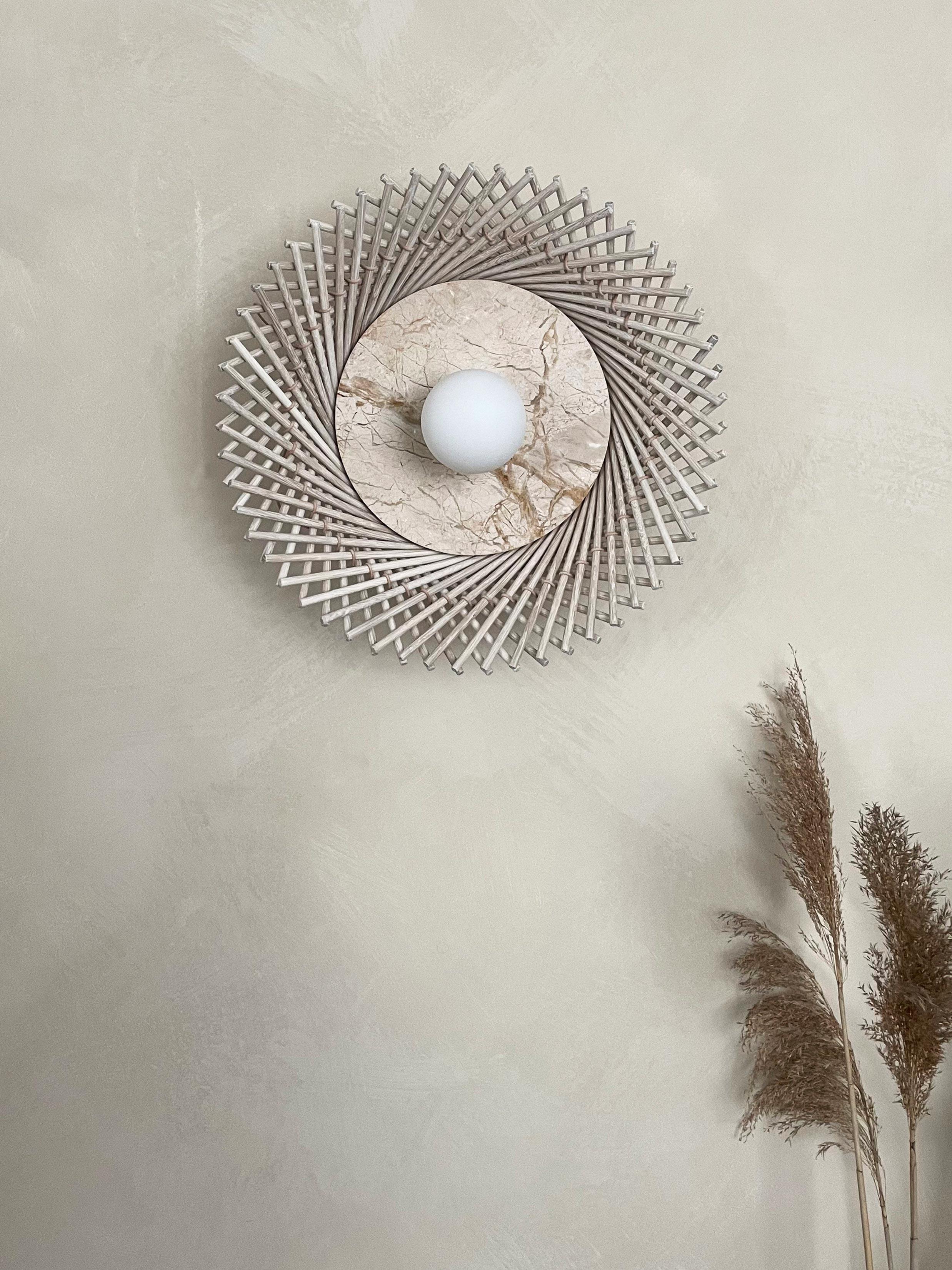 Mooda Bleached Maple Sconce 9 by INDO- For Sale 1