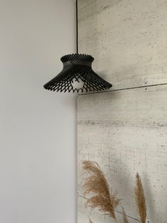 Mooda Ceiling Pendant Light 6 / Oxidized Oak Wood, Black Granite by INDO-