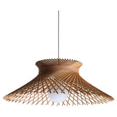 Mooda Ceiling Pendant Light 9 / Natural Oak Wood, Crema Marfil Marble by INDO-