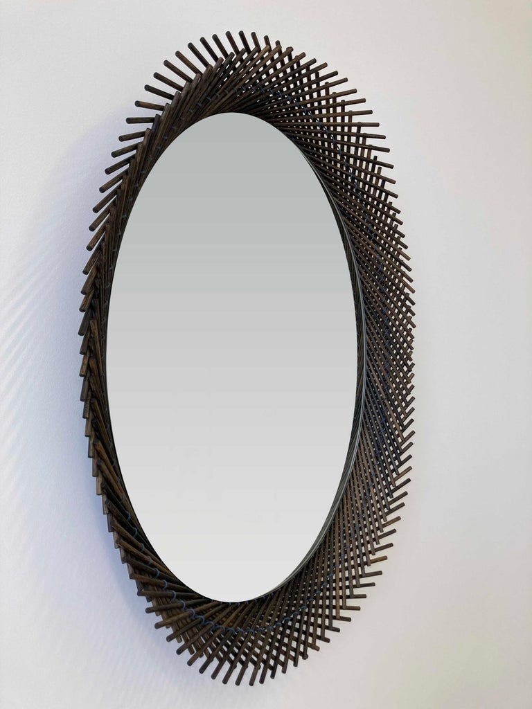 Specchio Mooda ovale 28 / Wood Oak ossidato, specchio trasparente di INDO-  in vendita su 1stDibs | specchio antico ossidato