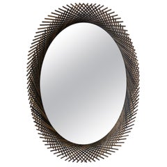 Specchio Mooda ovale 28 / Wood Oak ossidato, specchio trasparente di INDO-