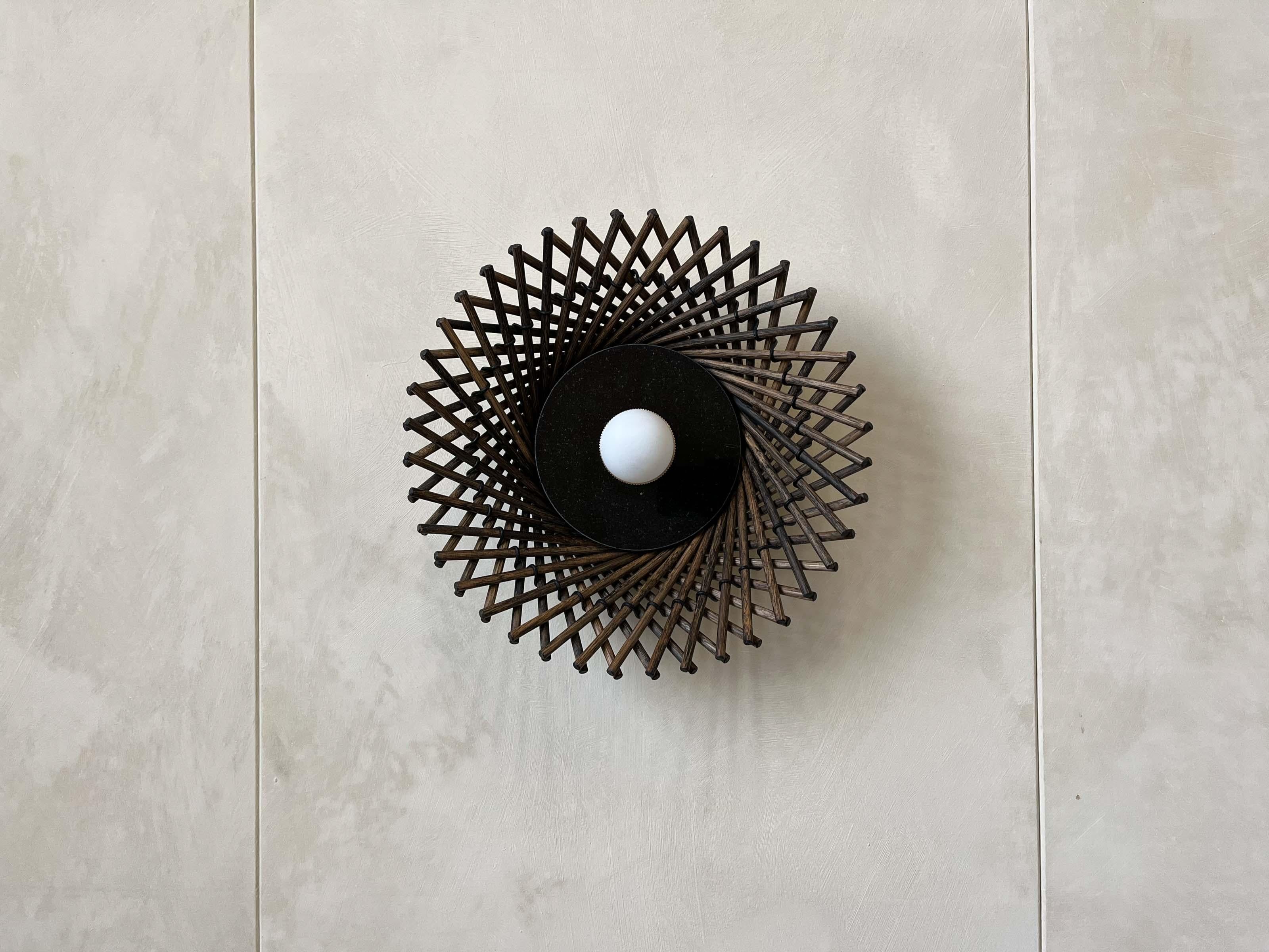 Post-Modern Mooda Oxidized Oak Sconce 6 by Indo Made For Sale