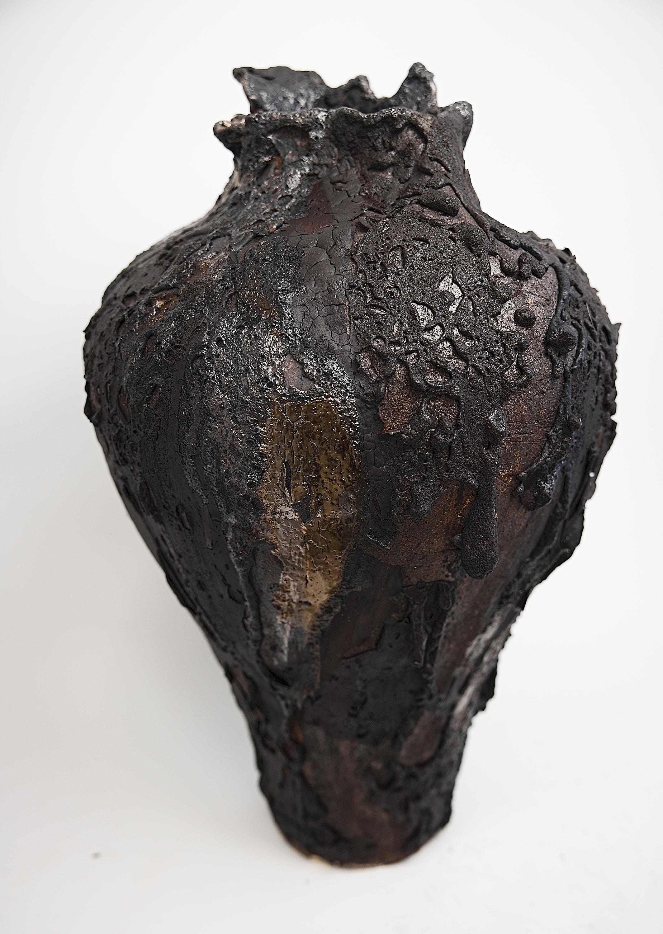 Moody Black Tall  Moon Hand Made Vessels II For Sale 3