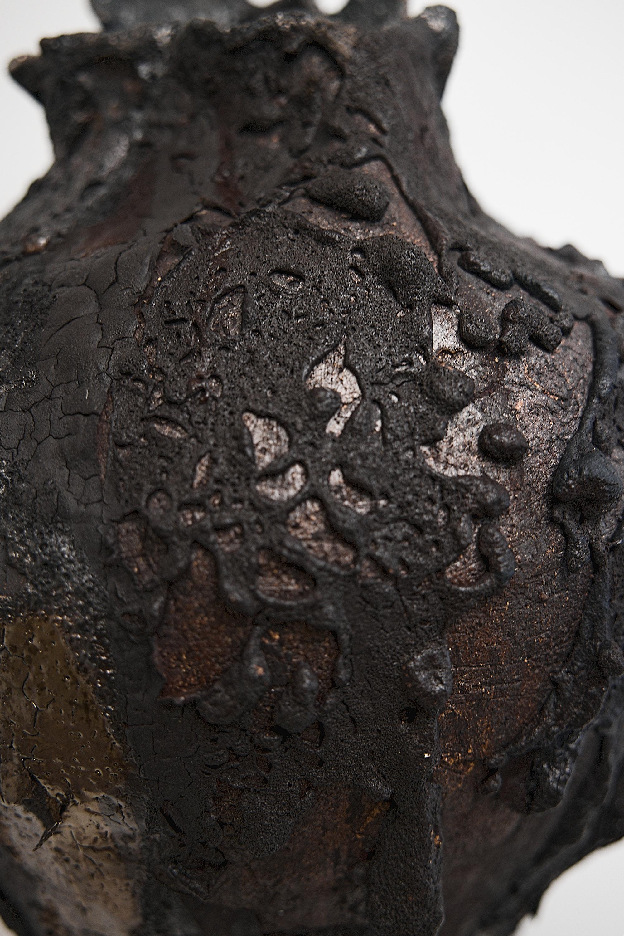 Moody Black Tall  Moon Hand Made Vessels II For Sale 4