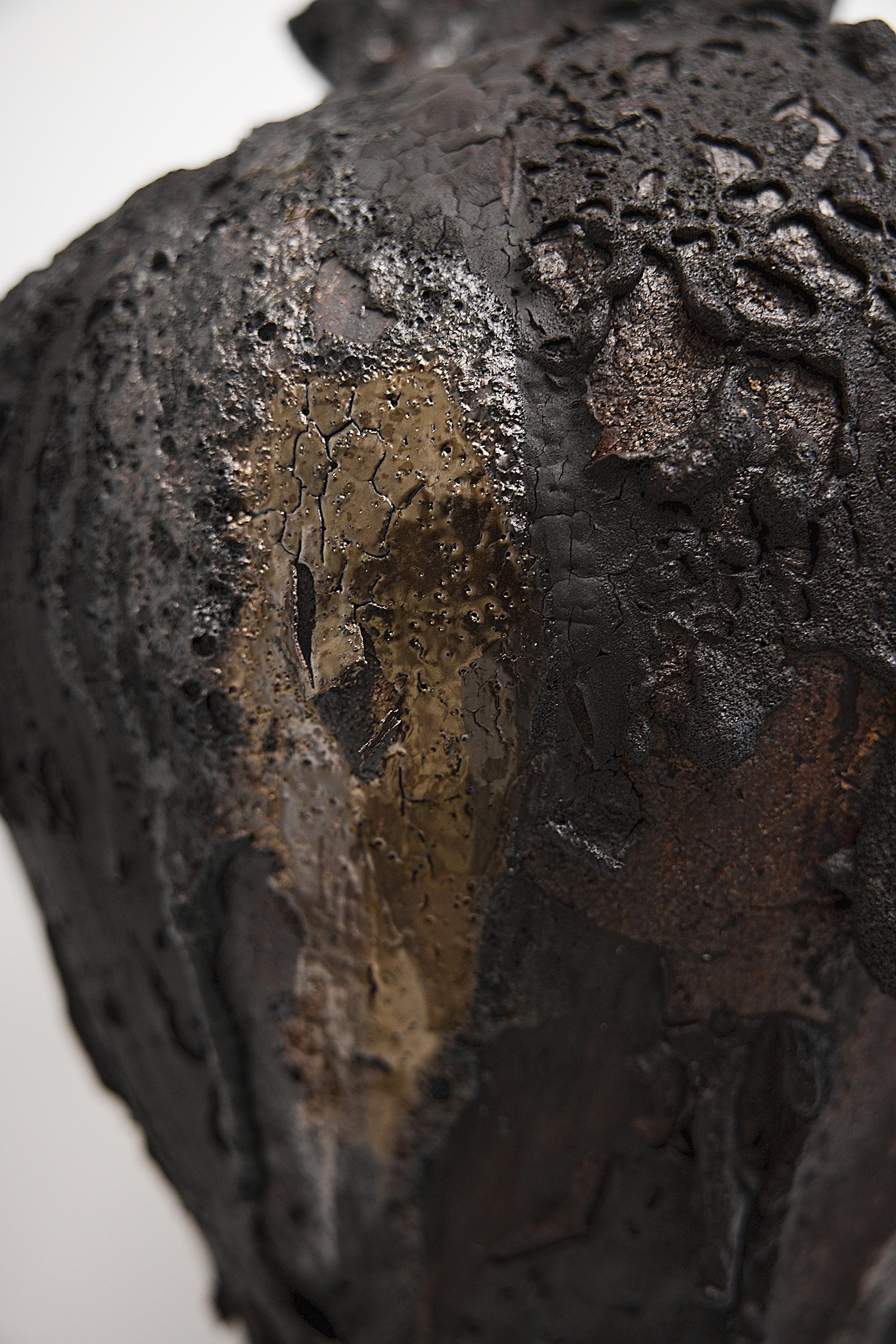 Moody Black Tall  Moon Hand Made Vessels II For Sale 5